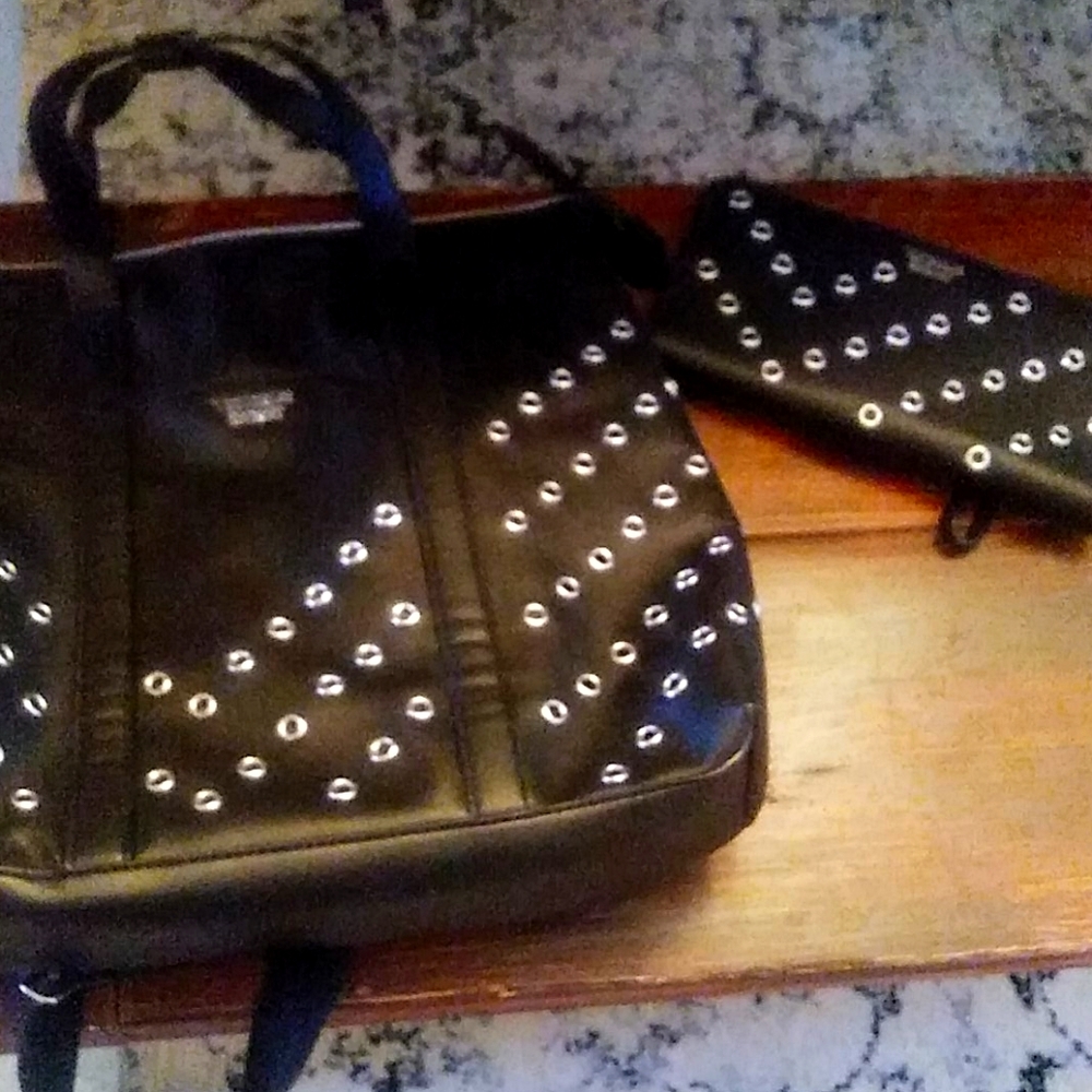 leather like Victoria Secret Set backpack/wallet